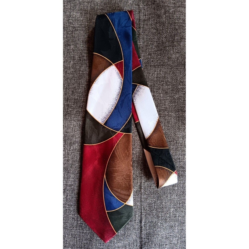 Dress Tie 70s 80s 90s Y2K Mens Ketch Red Blue Black Brown 3.75 Wide